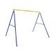 Extra-large A-shaped swing stand in yellow and blue, made of steel, supports 660 lbs, suitable for multiple swings.