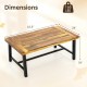 Acacia wood coffee table with thickened top, heavy-duty metal legs, and dimensions of 43.5" x 24" x 18" for sturdy.
