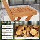 Acacia wood bar height chair with backrest and footrest, featuring a slatted design for airflow, ideal for outdoor use.