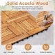 Acacia wood interlocking deck tiles showcasing natural beauty and high strength, ideal for patio and poolside use.