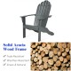 Gray acacia wood Adirondack chair with ergonomic design, perfect for outdoor relaxation on patio or garden.
