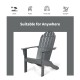 Gray acacia wood Adirondack chair with ergonomic design, perfect for outdoor patio, deck, or garden relaxation.
