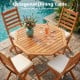 Octagonal acacia wood outdoor dining table for 4 with slatted top, perfect for gardens and patios.