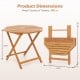 Octagonal acacia wood outdoor folding dining table with slatted tabletop, dimensions 37.5" for 4 people, space-saving.