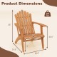 Acacia wood outdoor patio chair with dimensions 35" H x 26.5" W, 400 lbs capacity, designed for comfort and stability.