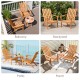 Natural acacia wood Adirondack chair with high backrest, ideal for patio relaxation and stylish outdoor decor.