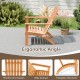 Acacia wood patio Adirondack chair with ergonomic angle, wide armrests, and natural finish for comfortable outdoor.