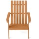 Natural acacia wood Adirondack chair with ergonomic backrest and armrests, perfect for outdoor porch or patio use.