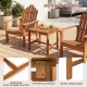 Adirondack chair set of 2 with side table, made of acacia wood, perfect for deck or garden relaxation.