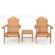 Adirondack chairs with wide armrests and curved seats in natural acacia wood, ideal for relaxing on the patio or garden.