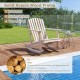 Adirondack rocking chair in natural acacia wood, featuring a slatted seat and high fanned back, perfect for outdoor.