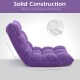 Adjustable purple floor chair with 14 positions, thick padding, ideal for gaming, reading, or relaxing in any room.