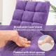 Cushioned floor chair in purple with breathable coral velvet, featuring thick sponge padding for comfort and support.