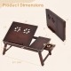 Adjustable bamboo laptop desk features a tilting top, dual ventilation holes, and height adjustment for versatile use.