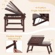 Adjustable bamboo laptop desk features a tilting top, 4-position angle adjustment, and flexible height for versatile use.