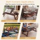 Adjustable bamboo laptop desk with tilting top and adjustable legs, perfect for studying, working, or dining.