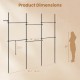 Adjustable floor-to-ceiling clothes rack with 2, 4, or 6 hanging rods, featuring a high-carbon steel frame for sturdy support.