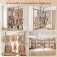Adjustable floor-to-ceiling clothes rack with 2, 4, or 6 hanging rods, suitable for versatile installation options.