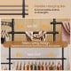 Adjustable floor-to-ceiling clothes rack in black with 4 hanging rods, telescoping design, perfect for any space.