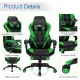 Adjustable gaming chair in green with retractable footrest, ergonomic design, and 360-degree swivel for home office use.