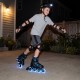 Adjustable kids' incline skates in blue with illuminating wheels, perfect for safe skating in low-light conditions.