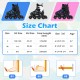 Size chart for Adjustable Kids' Incline Skates in blue, showing US, EU sizes, foot length, and age recommendations.