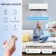 WiFi enabled mini split AC with remote control, featuring 4 in 1 design for cooling, heating, and fan functions.