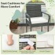 Close-up of high-density sponge seat cushion with hook and loop fastener for All Weather PE Rattan Bar Chairs.