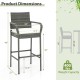All-weather PE rattan bar chair with armrests and seat cushion, 30" seat height, ideal for backyard and porch use.