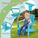 Turquoise kid's Adirondack chair with wide armrests and ergonomic 105° angle, perfect for outdoor and indoor relaxation.