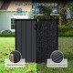 All-Weather Storage Box in black with waterproof surface and grooved drainage roof, ideal for patio and lawn.