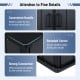 Convenient handle and rounded corners of the black all-weather storage box for secure outdoor organization.