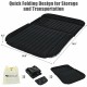 Inflatable SUV air backseat mattress in black, foldable design for easy storage, ideal for camping and road trips.