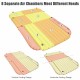 Inflatable SUV air backseat mattress in yellow and pink, featuring 8 separate chambers for customized comfort during.