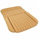 Inflatable SUV air backseat mattress in tan, made of soft flocking and PVC, ideal for camping and road trips.