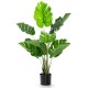 4 feet artificial Monstera Deliciosa tree with 10 adjustable leaves in a solid pot, perfect for indoor or outdoor.