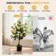 Artificial Camellia tree with yellow flowers in a cement-filled pot, 35.5" tall, perfect for indoor or outdoor decor.