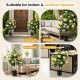 Artificial camellia tree with yellow flowers in a cement-filled pot, perfect for indoor and outdoor spaces.