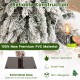Artificial Christmas tree set of 3 with snow-flocked branches, featuring a solid metal base and flame-retardant PVC.