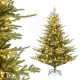 6-foot artificial Christmas tree with warm white LED lights and realistic branch tips, perfect for holiday decoration.
