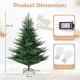 Artificial Christmas tree with 830 branch tips, 260 warm white LED lights, and folding metal stand for festive.
