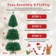 Artificial PVC hinged Christmas tree assembly steps with solid metal stand, ideal for indoor and outdoor decoration.