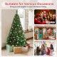 Artificial PVC hinged Christmas tree with solid metal stand, perfect for creating a festive atmosphere in any setting.