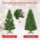 Artificial Premium Hinged Christmas Tree, 4 ft, showing branch spreading process with dense PVC needles and pre-lit LED.