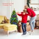 4 ft artificial Christmas tree with pre-lit LED lights, featuring dense PVC needles and a sturdy metal stand for.