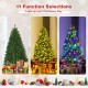 4 ft Artificial Premium Hinged Christmas Tree with 11 light patterns and realistic PVC needles, perfect for festive.