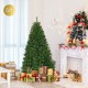 5ft artificial Christmas tree with dense PVC needles, pre-lit LED lights, and surrounded by colorful gift boxes.