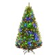 5 ft artificial Christmas tree with dense PVC needles, pre-lit LED lights, and a sturdy metal stand for holiday decor.
