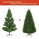 5 ft artificial premium hinged Christmas tree with dense PVC needles and pre-lit UL-certified LED lights for festive.