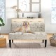 Armless loveseat sofa with wooden legs, featuring a stylish design and comfortable sponge-filled cushions for living.